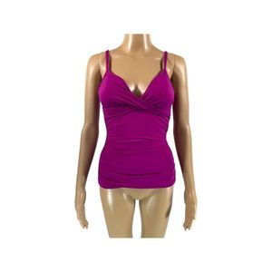 Lauren Ralph Lauren Beach Club, Underwire Tankini Top, Womens 6 plum